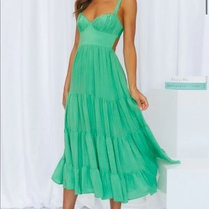 Freshly Brewed Midi Dress Green
